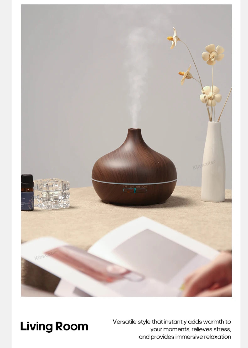 Wood Grain Aromatherapy Diffuser USB Humidifier Desktop Air Purifier Essential Oil Aroma Cool Mist Difusor