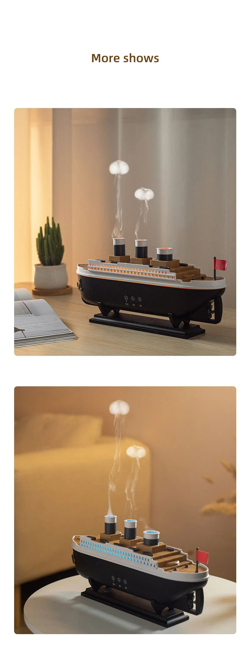 Titanic Ship Model Air Humidifier Essential Oil Diffuser Jellyfish Smoke Ring Fragrance Aroma Humidifier With Remote Control