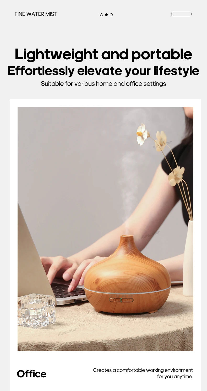 Wood Grain Aromatherapy Diffuser USB Humidifier Desktop Air Purifier Essential Oil Aroma Cool Mist Difusor