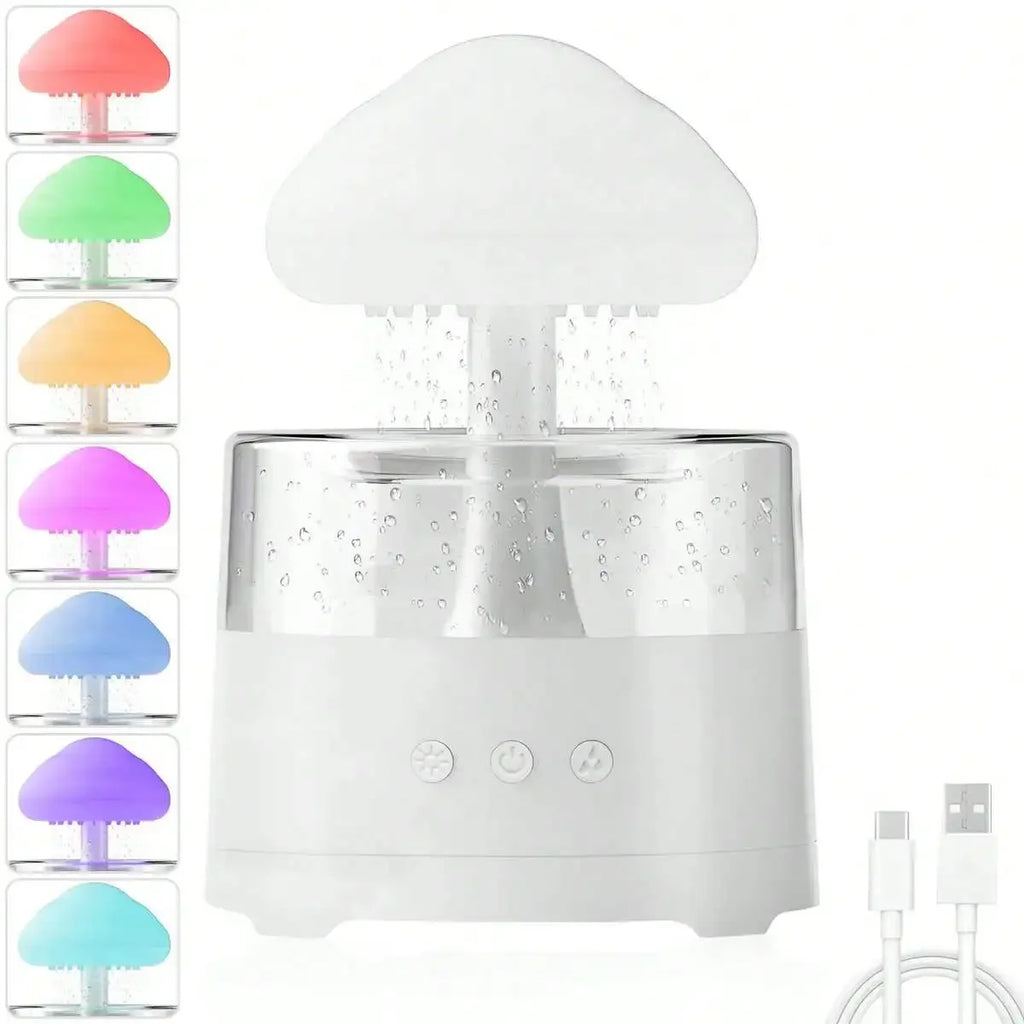 1PC Mushroom cloud with atomizing diffuser humidifier aromatherapy diffuser colorful gradient lighting atmosphere night light