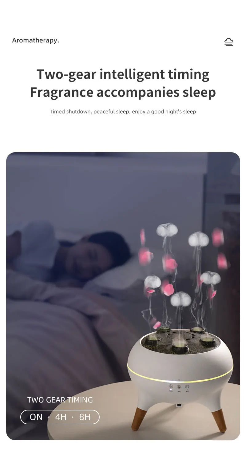 Dynamic Jellyfish Air Humidifier 250ml Essential Oil Diffuser Remote Control Bedroom Humidifier With 7 Colorful Night Lights