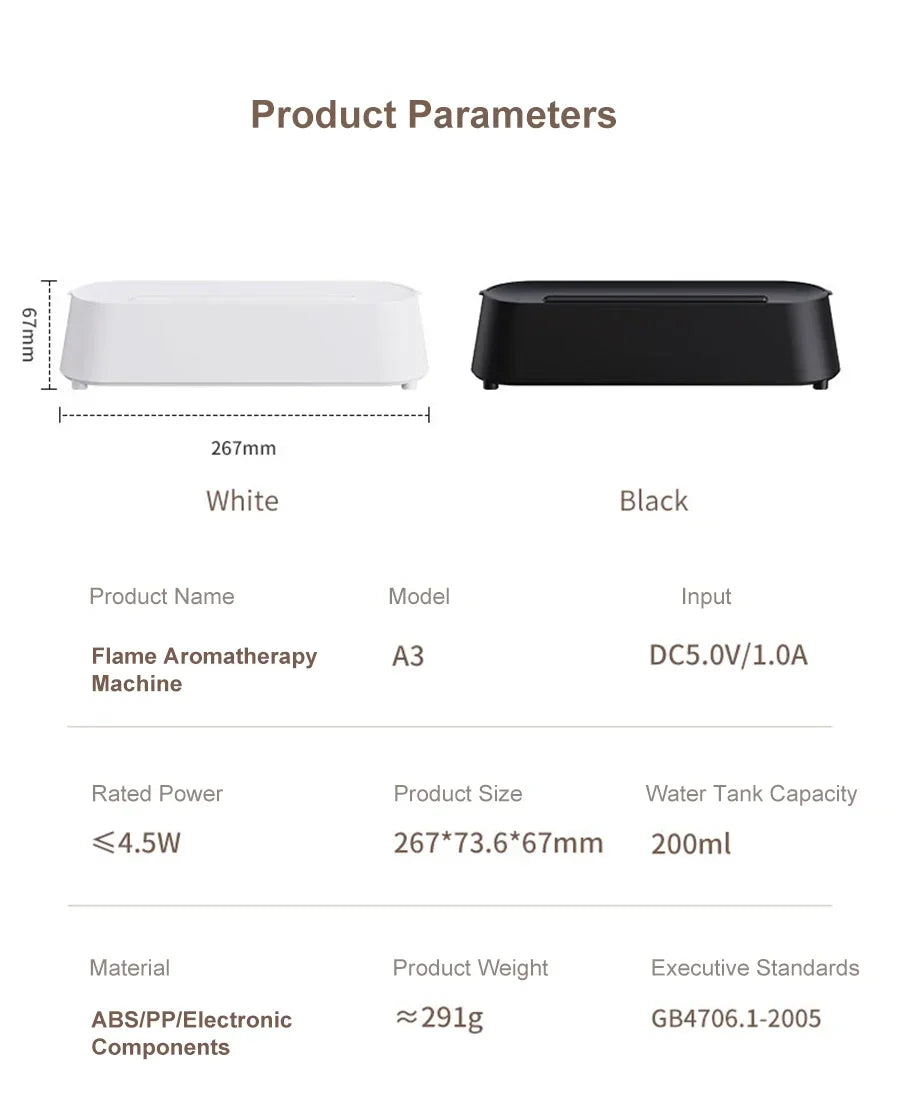 New Flame Ultrasonic Air Diffuser with Remote Control Cool Mist Maker 3D Simulation Air Humidifiers Aroma Essential Oil Diffuser