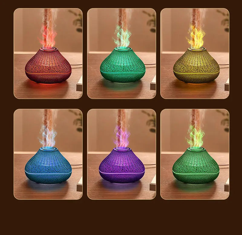 Volcanic Lava Crack Aromatherapy Diffuser with Humidifier Night Light Essential Oil Functionality for Home Office and Car