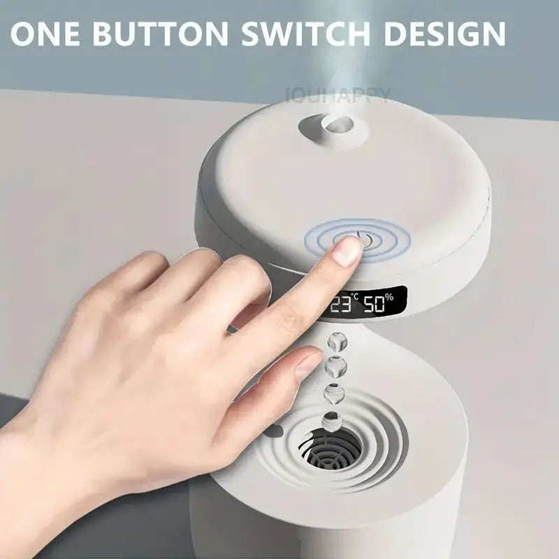 USB-Powered Anti-Gravity Humidifier with Clock & Night Light - Enhances Air Quality and Mood in Living Room