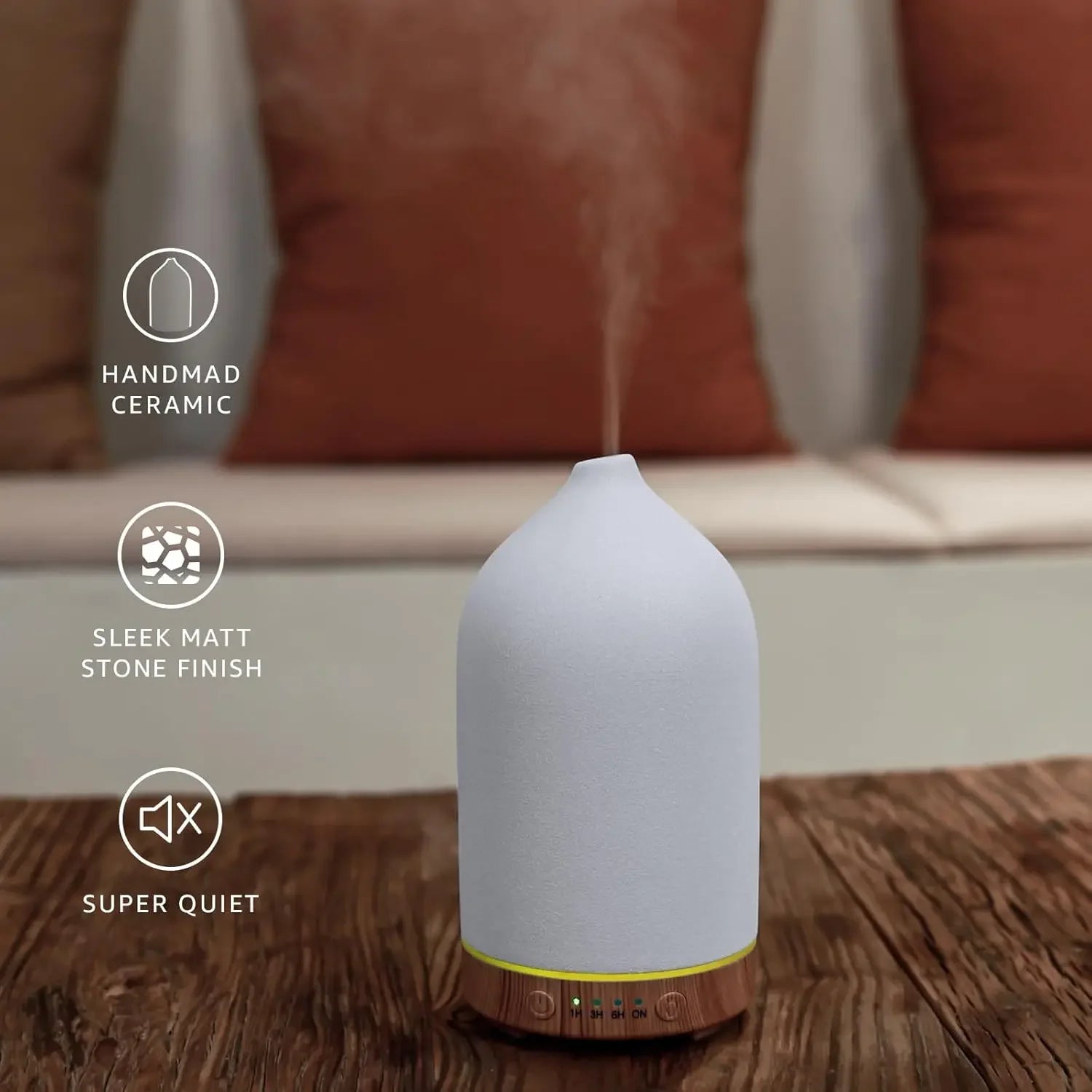 Essential Oil Diffuser 100ml Ceramic Ultrasonic Aroma  Diffuser Humidifier Timer Setting 7 LED Colors Changing Lights For Home