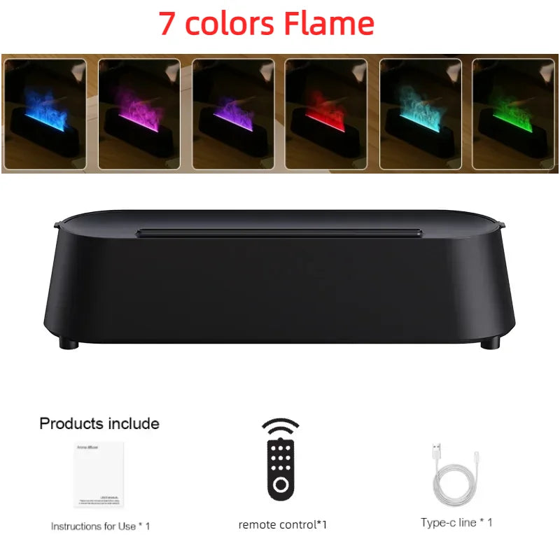 New Flame Ultrasonic Air Diffuser with Remote Control Cool Mist Maker 3D Simulation Air Humidifiers Aroma Essential Oil Diffuser