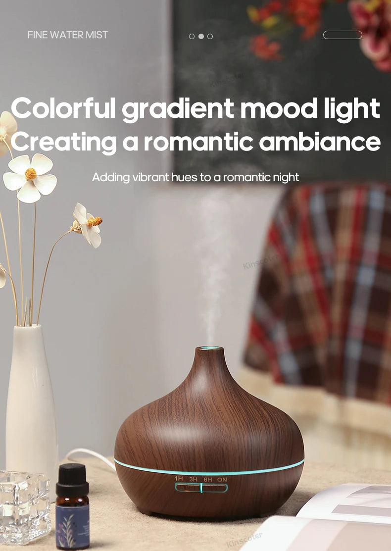 Wood Grain Aromatherapy Diffuser USB Humidifier Desktop Air Purifier Essential Oil Aroma Cool Mist Difusor