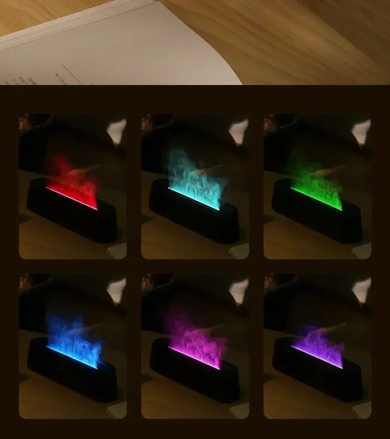 New Flame Ultrasonic Air Diffuser with Remote Control Cool Mist Maker 3D Simulation Air Humidifiers Aroma Essential Oil Diffuser