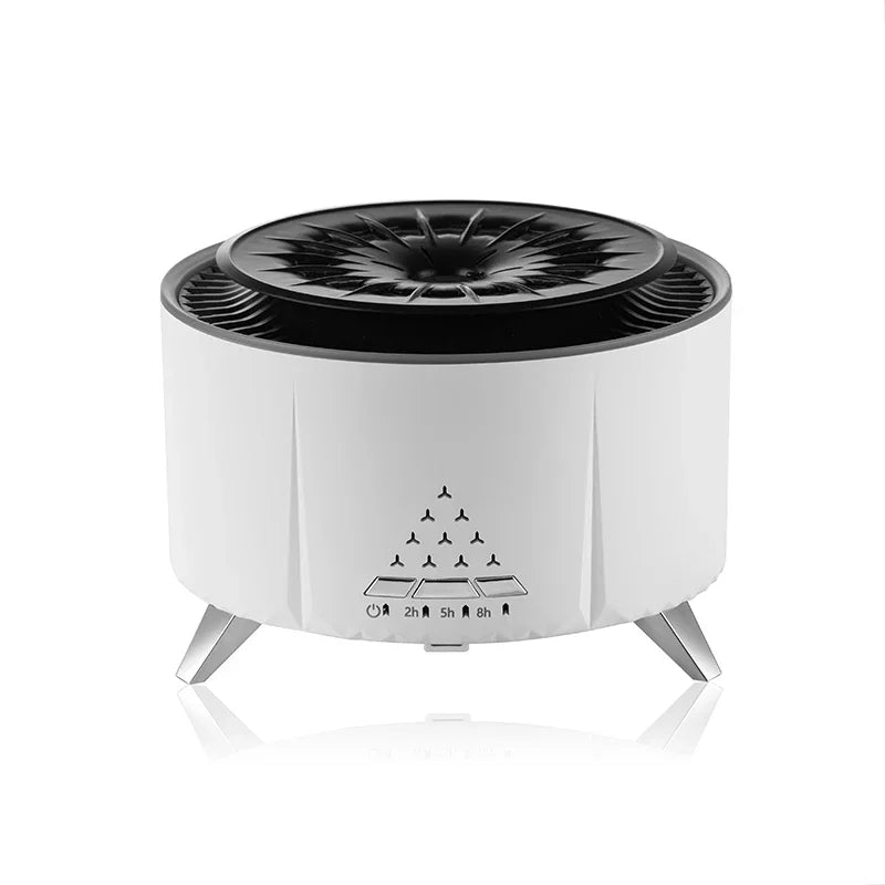 Flame Volcano Air Humidifier Bluetooth Wood Lava Aroma Humidifier Essential Oil Diffuser Bedroom White Noise Hypnosis