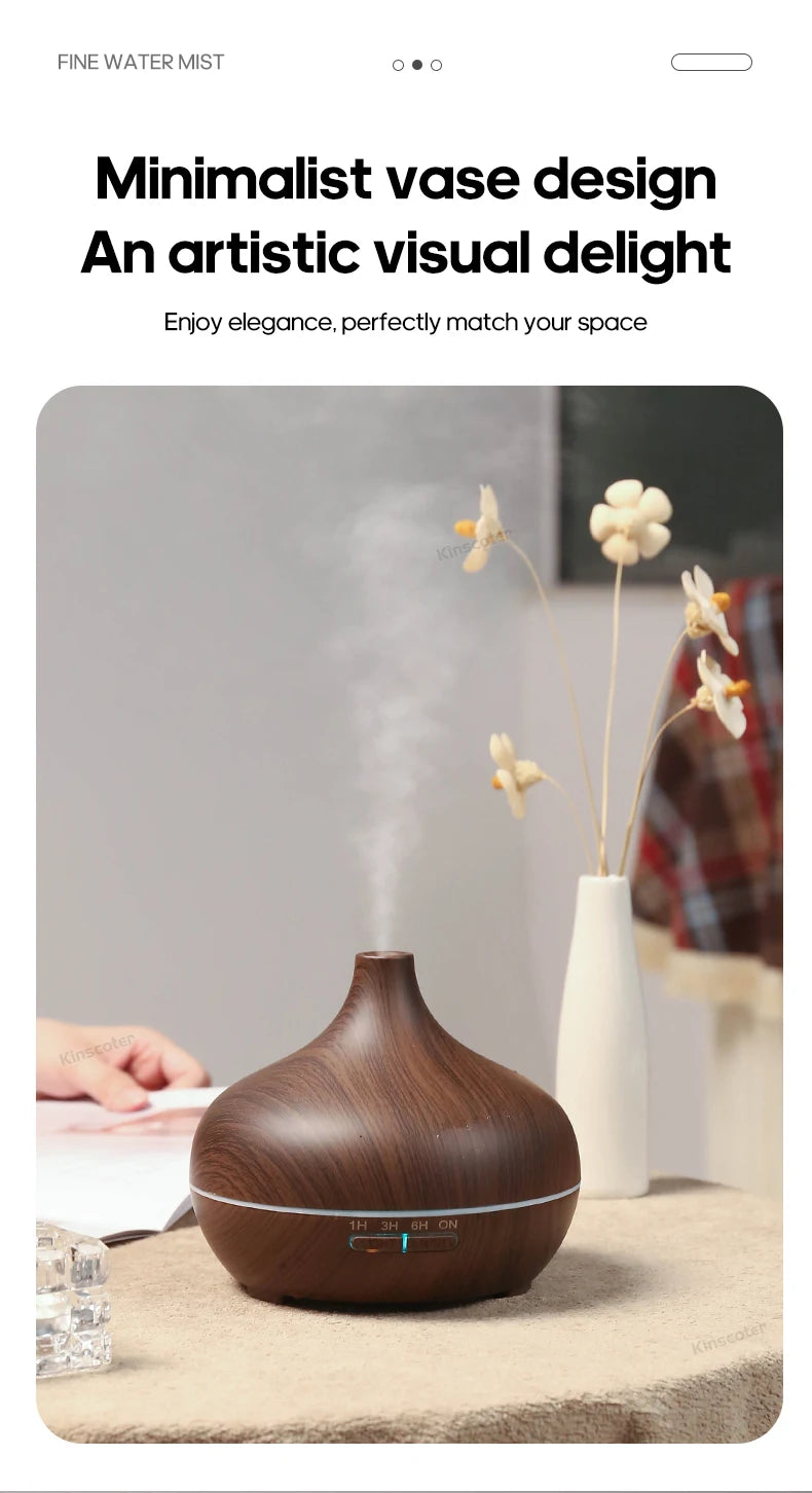 Wood Grain Aromatherapy Diffuser USB Humidifier Desktop Air Purifier Essential Oil Aroma Cool Mist Difusor