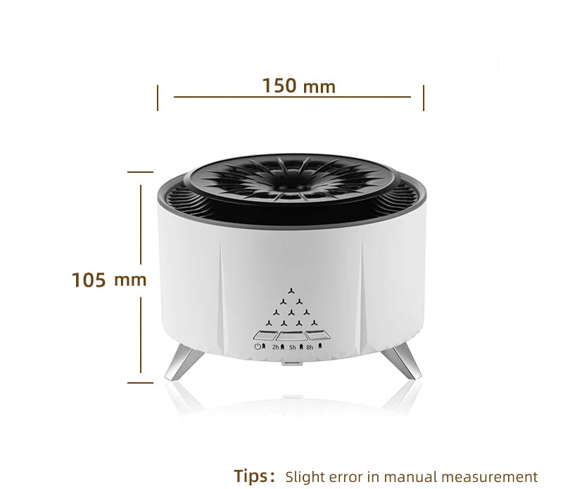 Flame Volcano Air Humidifier Bluetooth Wood Lava Aroma Humidifier Essential Oil Diffuser Bedroom White Noise Hypnosis