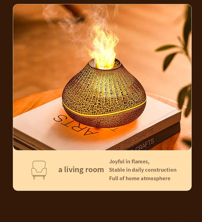 Volcanic Lava Crack Aromatherapy Diffuser with Humidifier Night Light Essential Oil Functionality for Home Office and Car