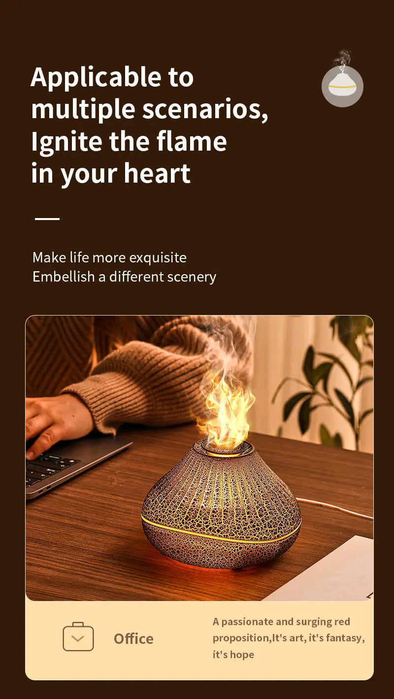 Volcanic Lava Crack Aromatherapy Diffuser with Humidifier Night Light Essential Oil Functionality for Home Office and Car