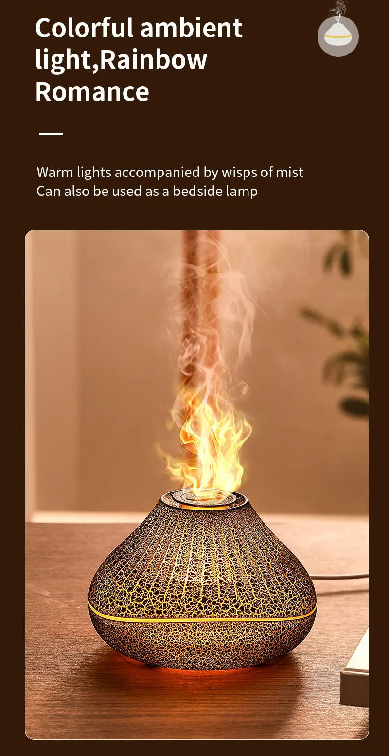 Volcanic Lava Crack Aromatherapy Diffuser with Humidifier Night Light Essential Oil Functionality for Home Office and Car