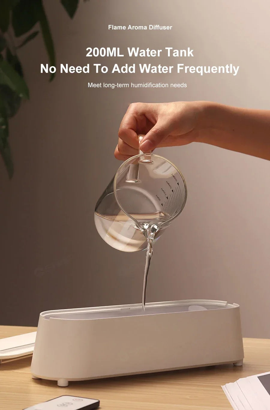 New Flame Ultrasonic Air Diffuser with Remote Control Cool Mist Maker 3D Simulation Air Humidifiers Aroma Essential Oil Diffuser