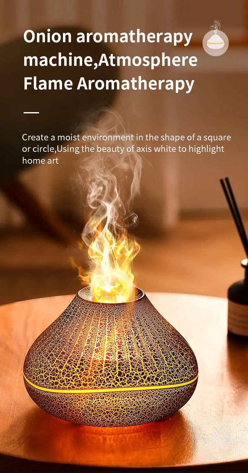 Volcanic Lava Crack Aromatherapy Diffuser with Humidifier Night Light Essential Oil Functionality for Home Office and Car