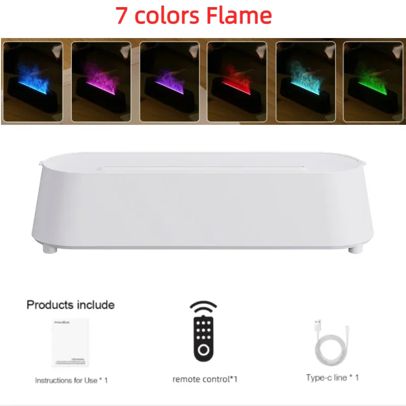New Flame Ultrasonic Air Diffuser with Remote Control Cool Mist Maker 3D Simulation Air Humidifiers Aroma Essential Oil Diffuser