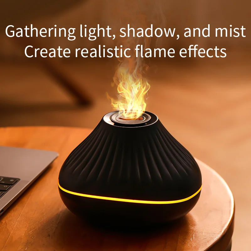 Volcanic Lava Crack Aromatherapy Diffuser with Humidifier Night Light Essential Oil Functionality for Home Office and Car