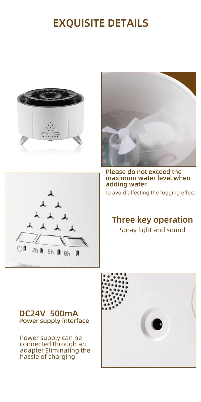 Flame Volcano Air Humidifier Bluetooth Wood Lava Aroma Humidifier Essential Oil Diffuser Bedroom White Noise Hypnosis