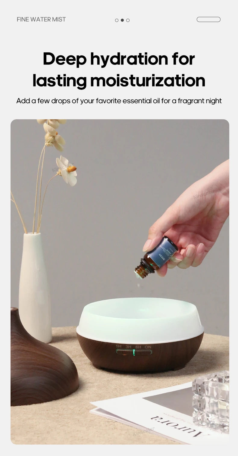 Wood Grain Aromatherapy Diffuser USB Humidifier Desktop Air Purifier Essential Oil Aroma Cool Mist Difusor