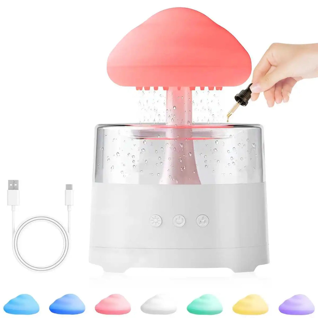 1PC Mushroom cloud with atomizing diffuser humidifier aromatherapy diffuser colorful gradient lighting atmosphere night light