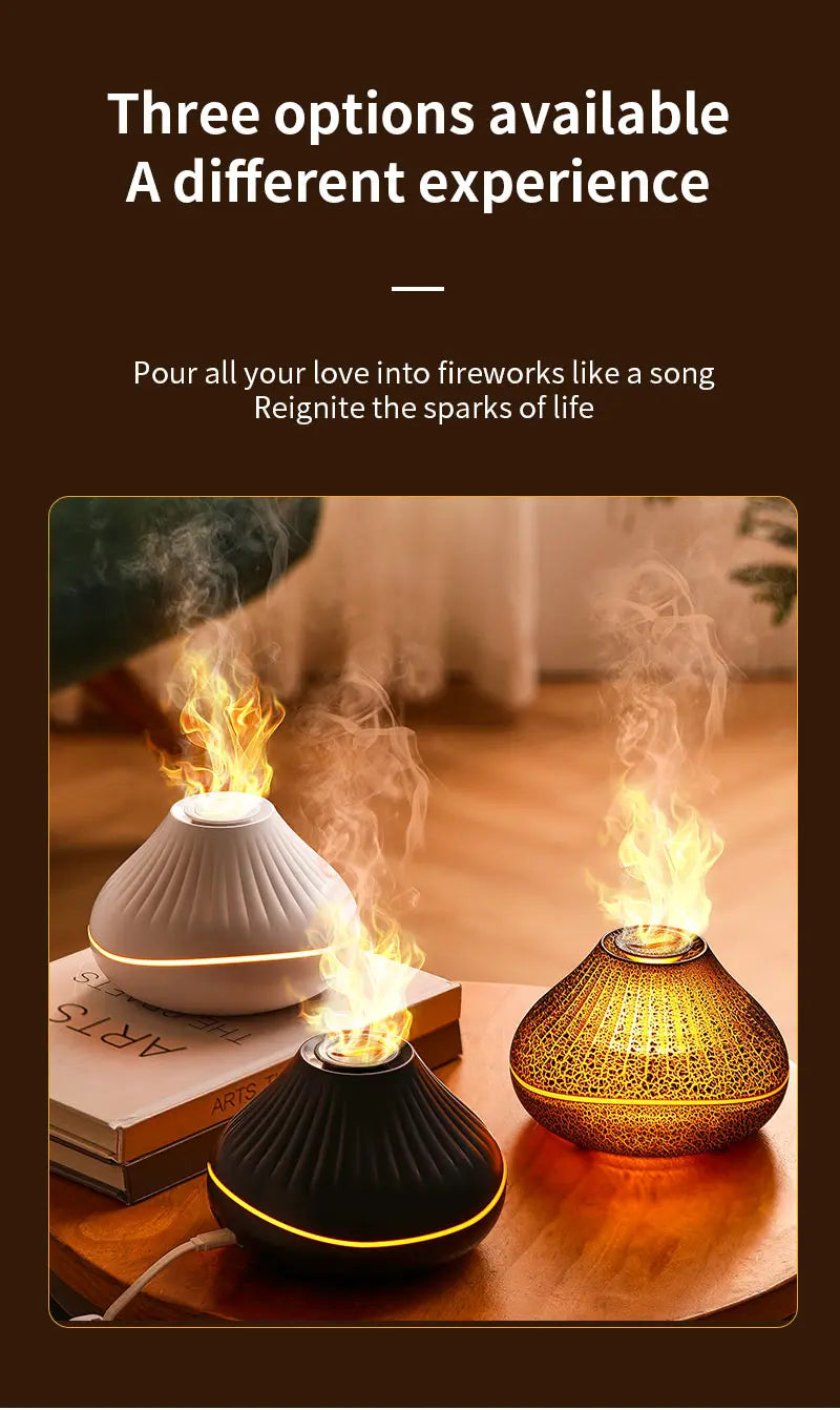 Volcanic Lava Crack Aromatherapy Diffuser with Humidifier Night Light Essential Oil Functionality for Home Office and Car