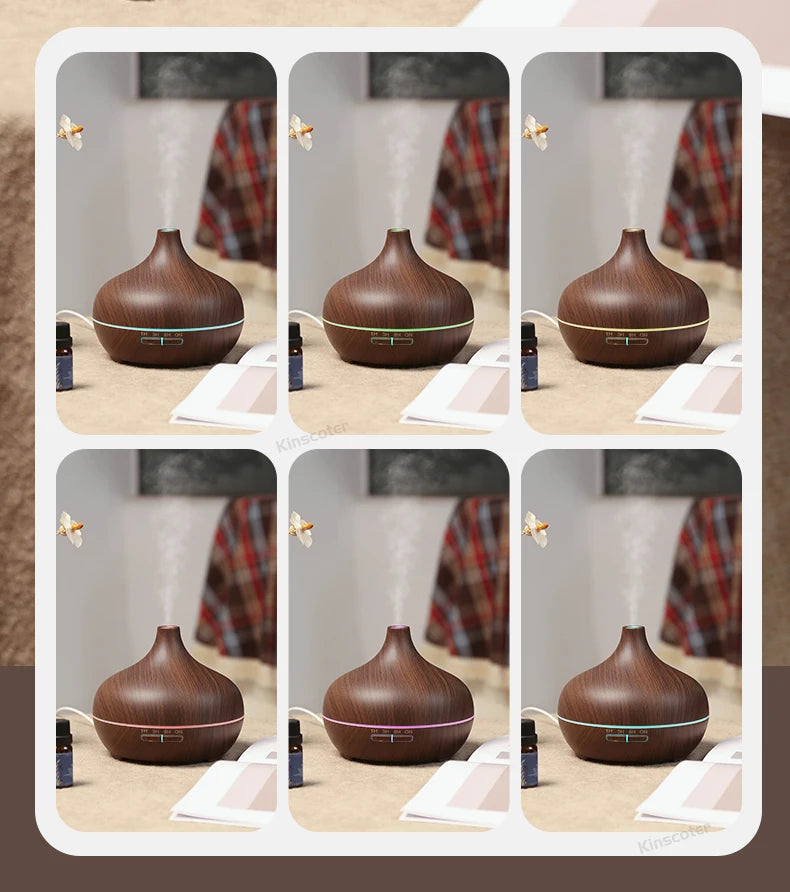 Wood Grain Aromatherapy Diffuser USB Humidifier Desktop Air Purifier Essential Oil Aroma Cool Mist Difusor